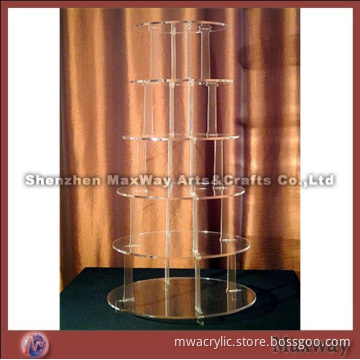 Clear Round Promotional Acrylic 6 Tiers Tower Wedding Party Cup Cake Display Stand Rack